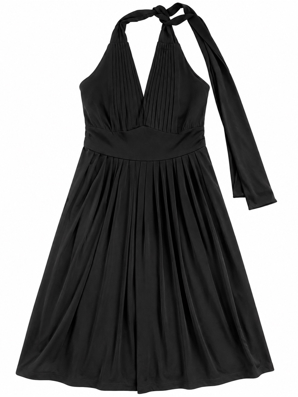 Calvin Klein black halter neck tie dress